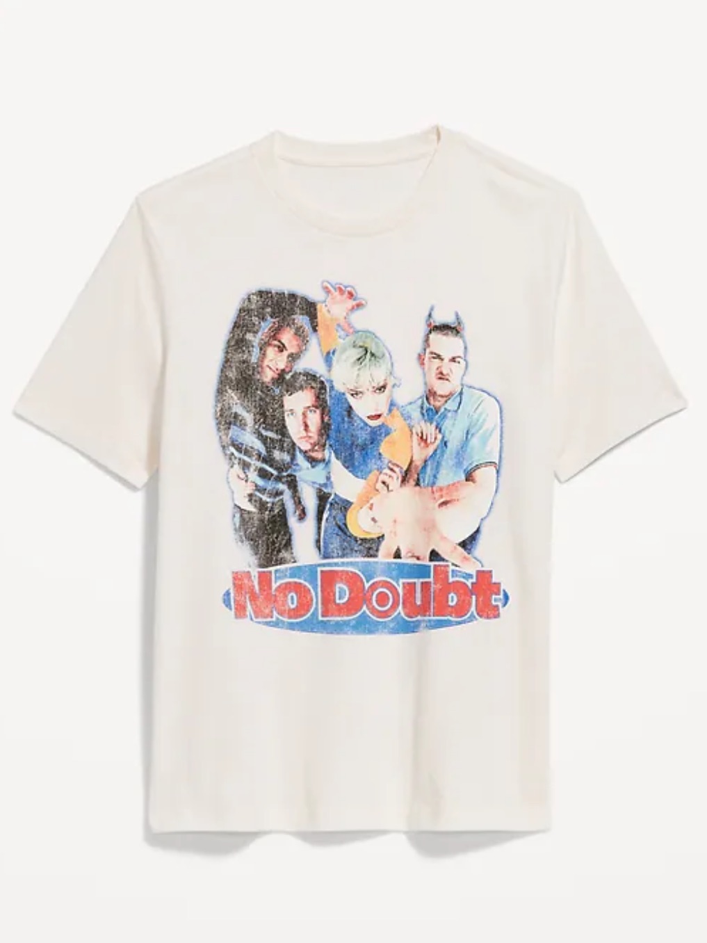No Doubt Vintage Graphic Tee With Red & Blue Logo, Nwt Relax Fit Size Small